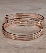 Rose Gold Plated American Diamond Bangles BD609