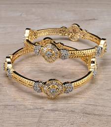 Gold Plated Designer American Diamond Bangles BD610