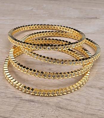 Gold plated designer american diamond bangles bd611 1