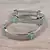 Rhodium Plated Mint Stone American Diamond Bangles BD624