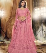 Maroon Color Designer Wedding Wear Net Lehenga With Un Stitched Blouse