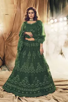 Red Color Designer Wedding Wear Net Lehenga With Un Stitched Blouse