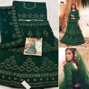 Red Color Designer Wedding Wear Net Lehenga With Un Stitched Blouse 2