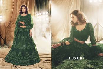 Red Color Designer Wedding Wear Net Lehenga With Un Stitched Blouse 4