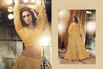 Yellow Color Designer Wedding Wear Net Lehenga With Un Stitched Blouse 2