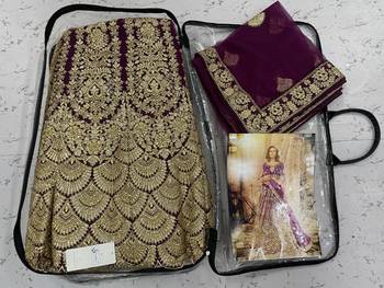 Wine Color Designer Wedding Wear Net Lehenga With Un Stitched Blouse 4