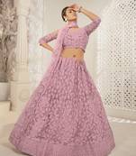 Pink Color Designer Wedding Wear Net Lehenga With Un Stitched Blouse