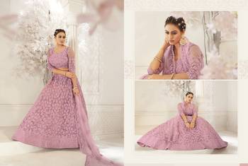 Pink Color Designer Wedding Wear Net Lehenga With Un Stitched Blouse 2