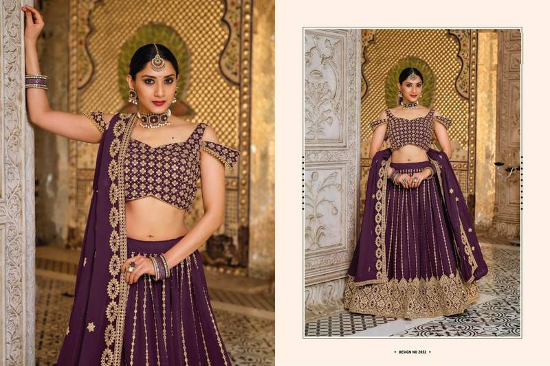 Wine Designer Wedding Party Wear Georgette Lehenga With Un Stitched Blouse