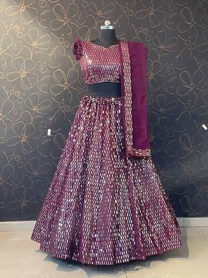 Pista Green Georgette Lehenga With Un Stitched Blouse 3
