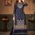 Navy-blue embroidered georgette salwar