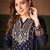 Navy-blue embroidered georgette salwar