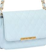 Light Blue Quilted Sling Bag