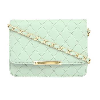 Light Green Quilted Sling Bag 1