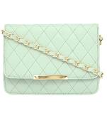 Light Green Quilted Sling Bag