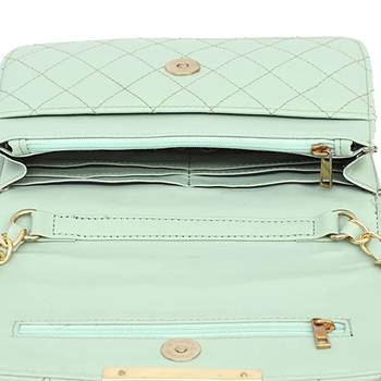 Light Green Quilted Sling Bag 2