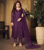 Wine Net Pakistani Salwar Kameez