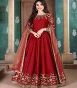 Red Silk Anarkali Salwar Kameez