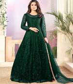 Green Net Anarkali Salwar Kameez