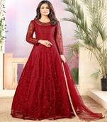 Red Net Anarkali Salwar Kameez