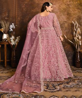 Baby Pink Net Anarkali Salwar Kameez 2