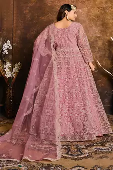 Baby Pink Net Anarkali Salwar Kameez