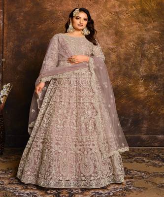 Light Pink Net Anarkali Salwar Kameez 1