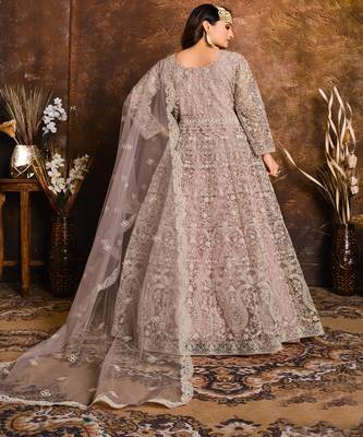 Light Pink Net Anarkali Salwar Kameez 2