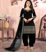 Black Art Silk Pakistani Salwar Kameez