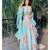 Blue Floral Printed Organza Sangeet Lehenga Choli With Dupatta