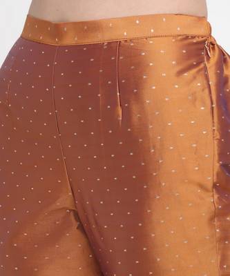 Shining Copper A-line Kurti with Straight Pants 5