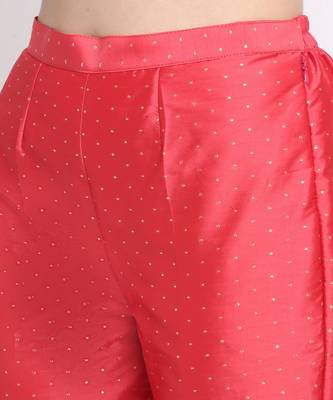 Prism Pink Straight Kurti with Straight Pants and Net Emroidered Dupatta 5