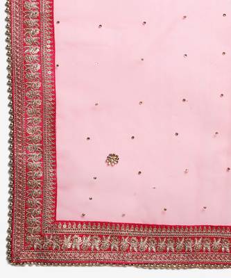 Prism Pink Straight Kurti with Straight Pants and Net Emroidered Dupatta 6