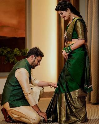Latest Designer Banarasi Silk Sraee For Women With Unstich Blouse Piece 4