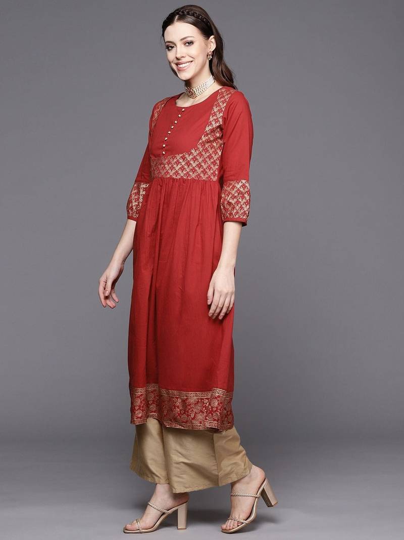 varanga-women-red-gold-toned-ethnic-motifs-yoke-design-kurta