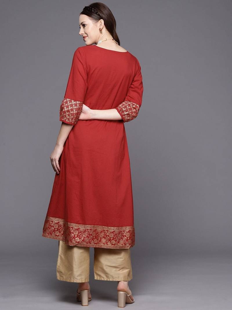 varanga-women-red-gold-toned-ethnic-motifs-yoke-design-kurta