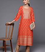 varanga-women-orange-golden-ethnic-motifs-printed-kurta