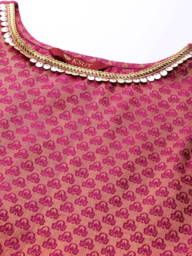 ksut-women-magenta-ethnic-motifs-sequinned-kurta-with-sharara-with-dupatta