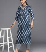 varanga-women-blue-ethnic-motifs-printed-sequinned-pure-cotton-kurta-with-trousers