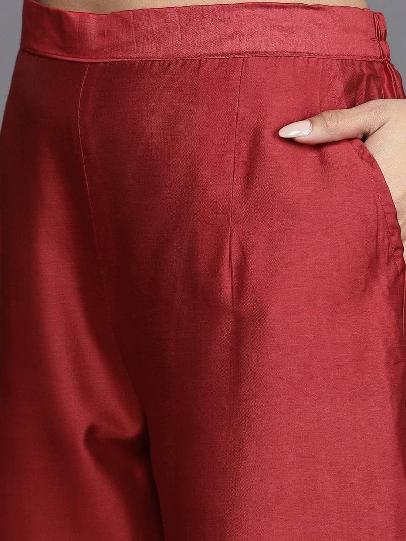 varanga-women-maroon-ethnic-motifs-embroidered-gotta-patti-kurta-with-trousers-dupatta