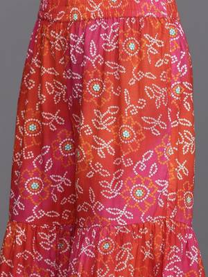 ksut-women-orange-pink-ethnic-printed-pure-cotton-kurta-with-sharara-with-dupatta 4