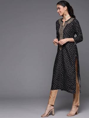 varanga-women-black-bandhani-printed-kurta 5