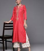 varanga-women-red-bandhani-printed-yoke-design-kurta
