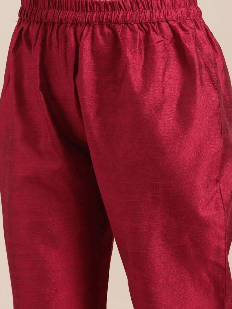 varanga-women-maroon-ethnic-motifs-yoke-design-thread-work-kurta-with-trousers-with-dupatta