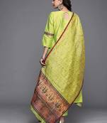 varanga-women-lime-green-ethnic-motifs-yoke-design-beads-and-stones-kurta-with-trousers-with-dupatta