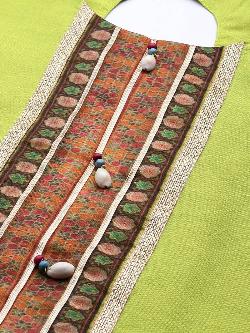varanga-women-lime-green-ethnic-motifs-yoke-design-beads-and-stones-kurta-with-trousers-with-dupatta
