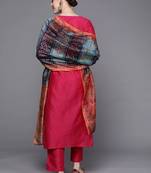 varanga-women-fuchsia-yoke-design-kurta-with-trousers-with-dupatta