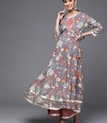 varanga-women-grey-pink-floral-print-angrakha-gotta-patti-pure-cotton-kurta-with-sharara