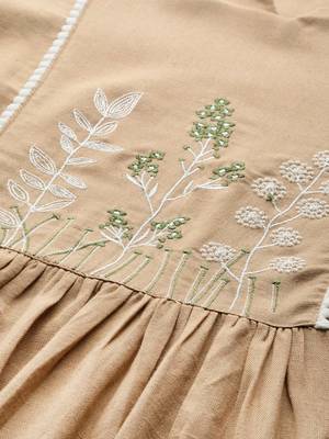 varanga-beige-white-yoke-embroidered-fit-flare-midi-dress 3