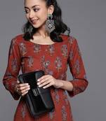 varanga-women-rust-floral-printed-pure-cotton-kurta-with-palazzos